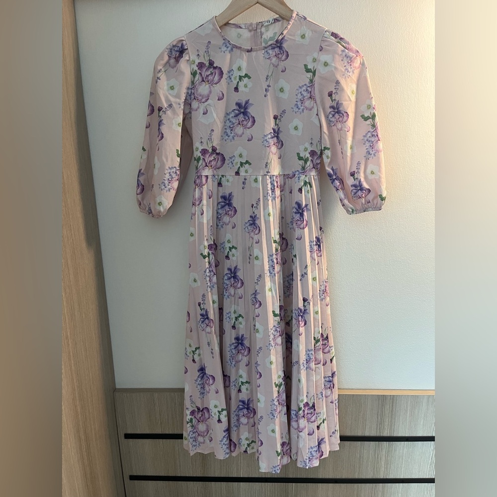 Shein Pink Floral Midi Dress  - Size 9Y